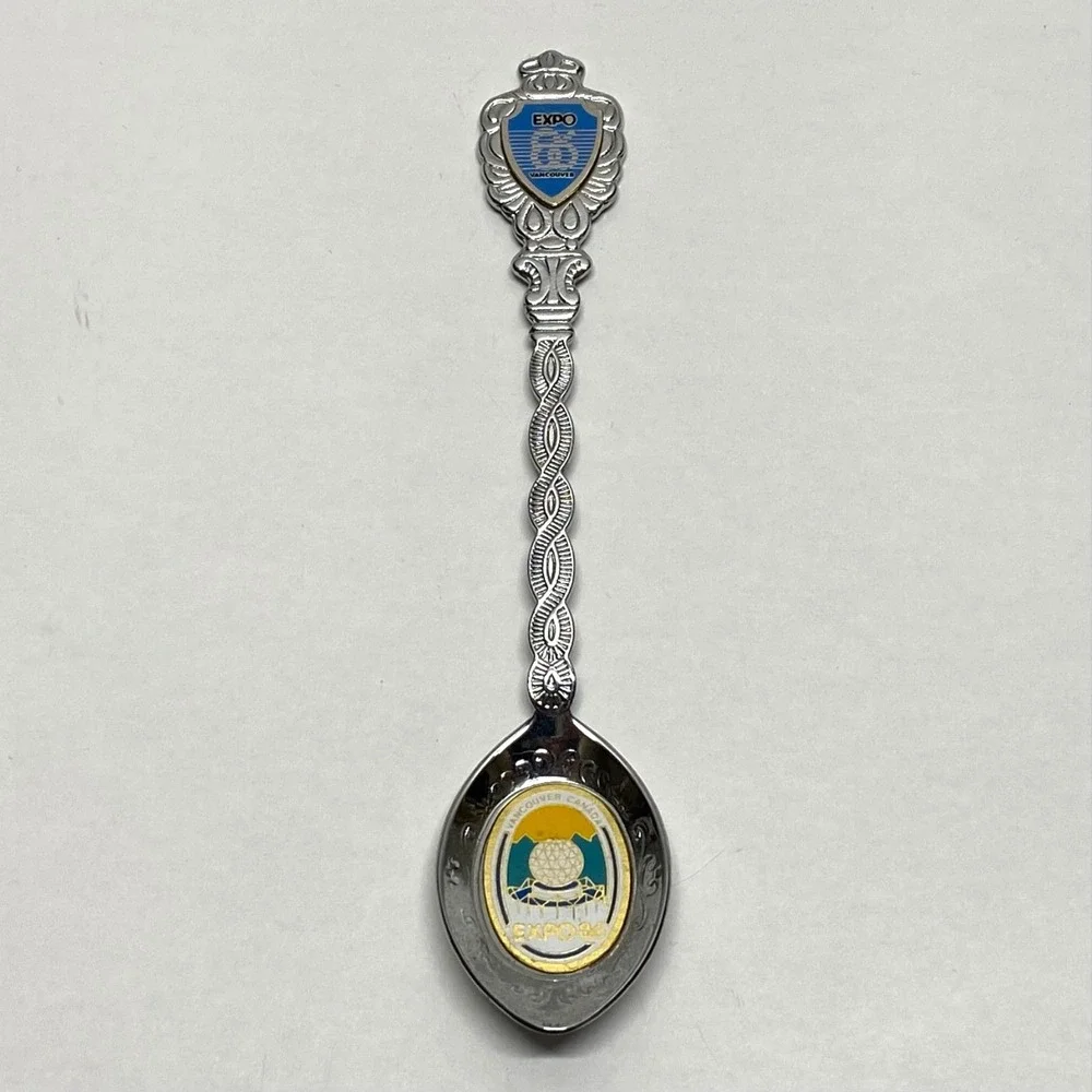 Vintage Expo 86 Vancouver‎ Canada Travel Souvenir Collectible Silvertone Spoon